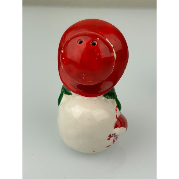 Lefton Vintage Snowman Salt & Pepper Shakers Christmas Holiday Decor Korea READ - Picture 5 of 16